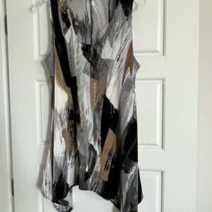 Abstract Print Sleeveless Top